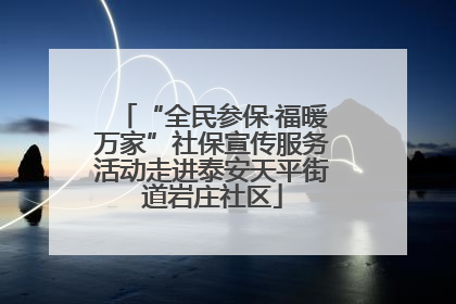 “全民参保·福暖万家”社保宣传服务活动走进泰安天平街道岩庄社区