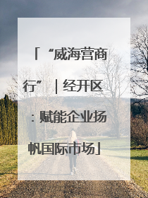 “威海营商行”｜经开区：赋能企业扬帆国际市场