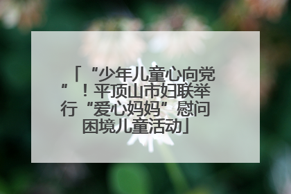 “少年儿童心向党”！平顶山市妇联举行“爱心妈妈”慰问困境儿童活动