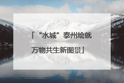 “水城”泰州绘就万物共生新图景