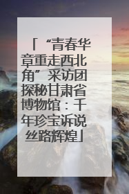“青春华章重走西北角”采访团探秘甘肃省博物馆：千年珍宝诉说丝路辉煌