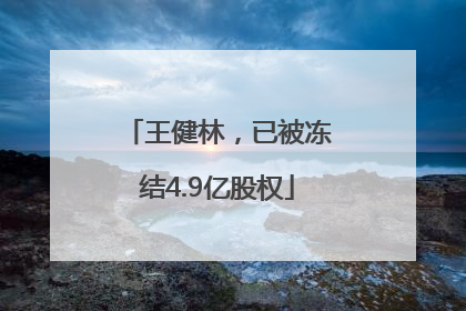 王健林，已被冻结4.9亿股权