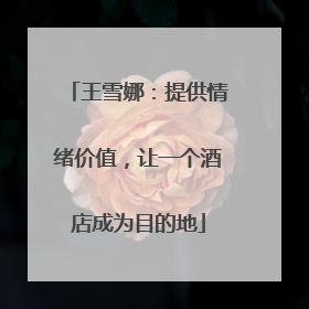 王雪娜：提供情绪价值，让一个酒店成为目的地