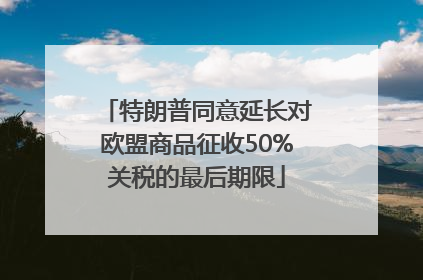 特朗普同意延长对欧盟商品征收50%关税的最后期限