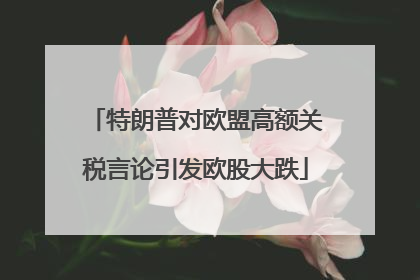 特朗普对欧盟高额关税言论引发欧股大跌