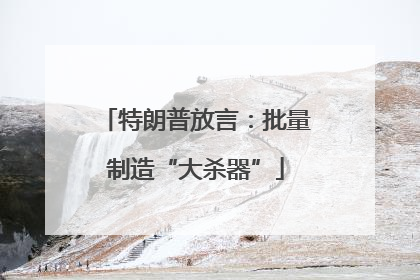 特朗普放言：批量制造“大杀器”