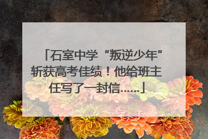 石室中学“叛逆少年”斩获高考佳绩！他给班主任写了一封信……
