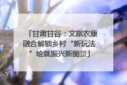 甘肃甘谷：文旅农康融合解锁乡村“新玩法”绘就振兴新图景