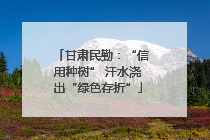 甘肃民勤：“信用种树” 汗水浇出“绿色存折”