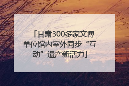 甘肃300多家文博单位馆内室外同步“互动”遗产新活力