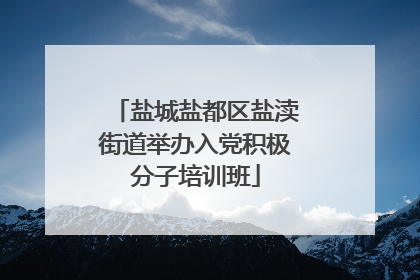 盐城盐都区盐渎街道举办入党积极分子培训班