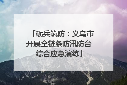 砺兵筑防：义乌市开展全链条防汛防台综合应急演练