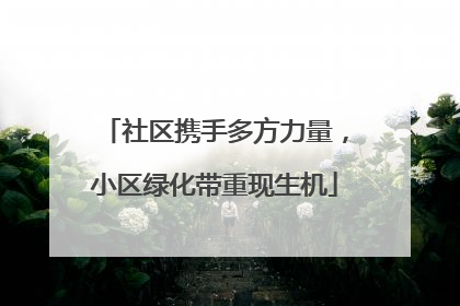 社区携手多方力量，小区绿化带重现生机