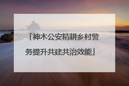 神木公安精耕乡村警务提升共建共治效能