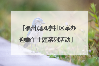 福州观风亭社区举办迎端午主题系列活动