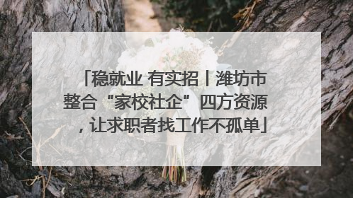 稳就业 有实招丨潍坊市整合“家校社企”四方资源，让求职者找工作不孤单