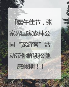 端午佳节，张家界国家森林公园“宠游客”活动带你解锁松弛感假期！
