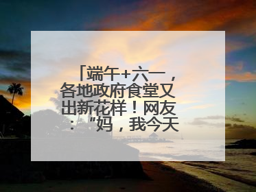 端午+六一，各地政府食堂又出新花样！网友：“妈，我今天不回家吃了”