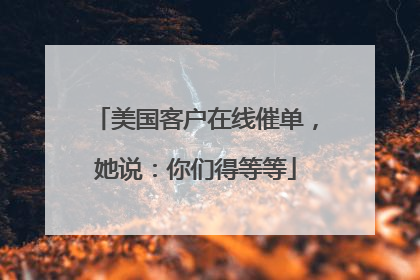 美国客户在线催单，她说：你们得等等
