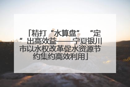 精打“水算盘” “定”出高效益——宁夏银川市以水权改革促水资源节约集约高效利用