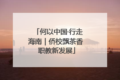 何以中国·行走海南｜侨校飘茶香 职教新发展