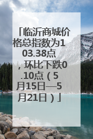 临沂商城价格总指数为103.38点，环比下跌0.10点（5月15日—5月21日）