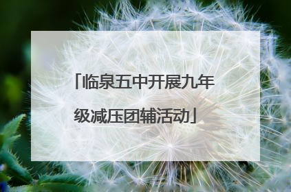 临泉五中开展九年级减压团辅活动