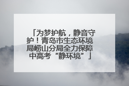 为梦护航，静音守护！青岛市生态环境局崂山分局全力保障中高考“静环境”