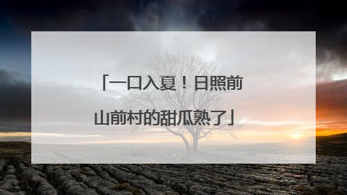 一口入夏！日照前山前村的甜瓜熟了