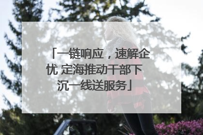一链响应，速解企忧 定海推动干部下沉一线送服务