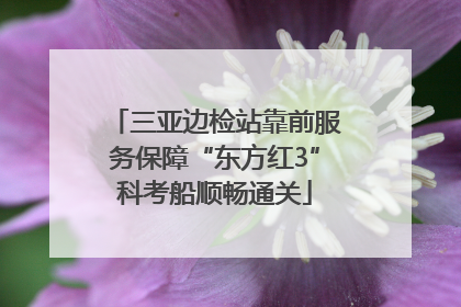 三亚边检站靠前服务保障“东方红3”科考船顺畅通关