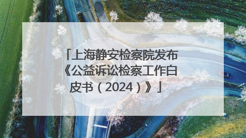 上海静安检察院发布《公益诉讼检察工作白皮书（2024）》