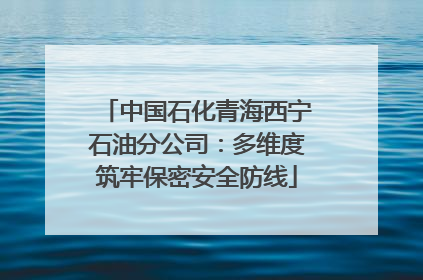 中国石化青海西宁石油分公司：多维度筑牢保密安全防线