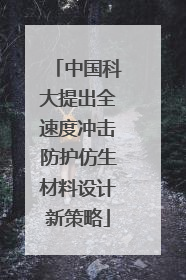 中国科大提出全速度冲击防护仿生材料设计新策略