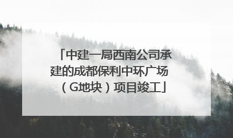 中建一局西南公司承建的成都保利中环广场（G地块）项目竣工