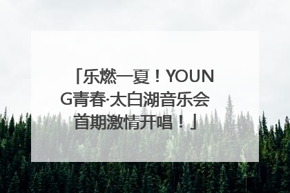 乐燃一夏！YOUNG青春·太白湖音乐会首期激情开唱！