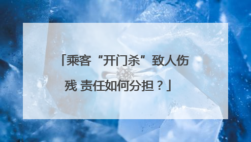 乘客“开门杀”致人伤残 责任如何分担？