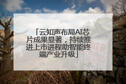 云知声布局AI芯片成果显著，持续推进上市进程助智能终端产业升级