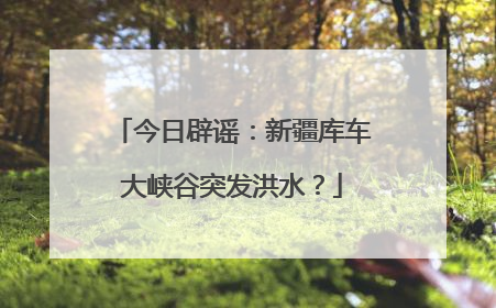 今日辟谣：新疆库车大峡谷突发洪水？