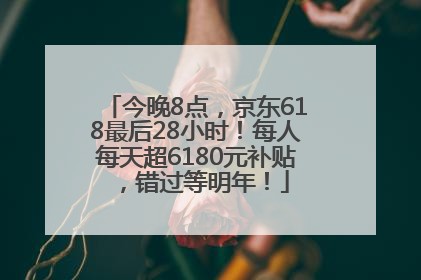 今晚8点，京东618最后28小时！每人每天超6180元补贴，错过等明年！