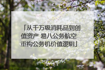 从千万级消耗品到创值资产 易八公务航空重构公务机价值逻辑