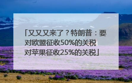 又又又来了？特朗普：要对欧盟征收50%的关税 对苹果征收25%的关税
