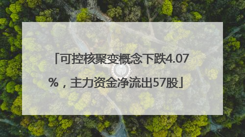可控核聚变概念下跌4.07%，主力资金净流出57股