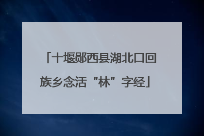 十堰郧西县湖北口回族乡念活“林”字经