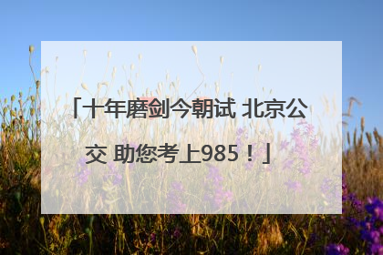 十年磨剑今朝试 北京公交 助您考上985！