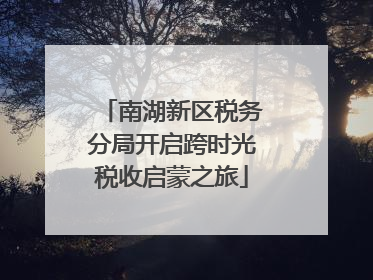 南湖新区税务分局开启跨时光税收启蒙之旅
