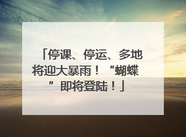 停课、停运、多地将迎大暴雨！“蝴蝶”即将登陆！