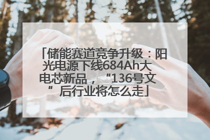储能赛道竞争升级：阳光电源下线684Ah大电芯新品，“136号文”后行业将怎么走