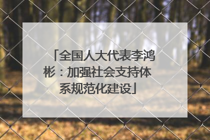 全国人大代表李鸿彬：加强社会支持体系规范化建设