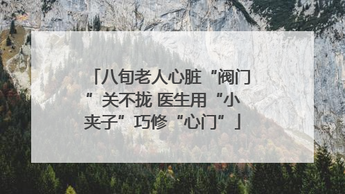 八旬老人心脏“阀门”关不拢 医生用“小夹子”巧修“心门”